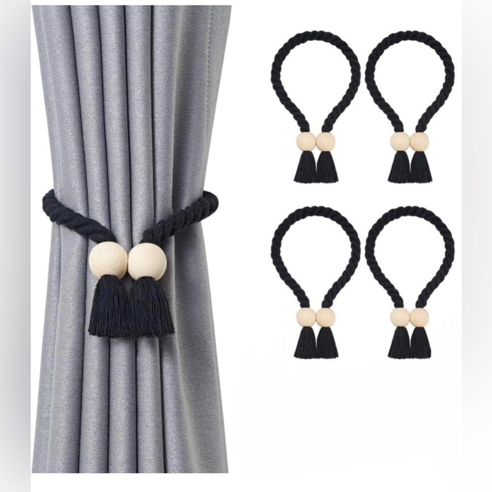 Magnetic curtain tiebacks